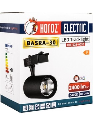 Horoz 30 Watt Basra Siyah Kasa Ray Spot Gün Işığı