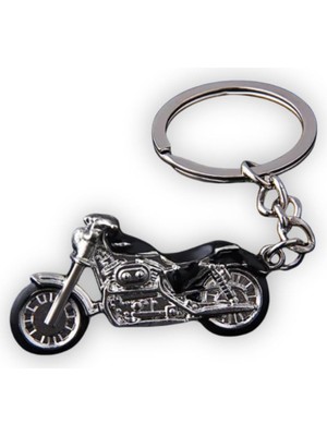 Zemira Kdot Motorsiklet Tasarımlı Anahtarlık, Siyah, Çinko Alaşım Metal, Motor Temalı, Dayanıklı, 4.5x2.5