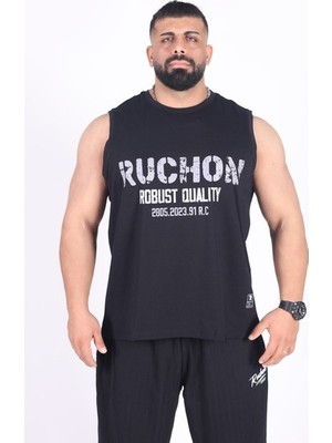 Ruchon Nutrition Ruchon Athlete Quality 2805 Erkek Wide Fitness Atlet %100 Pamuk Siyah Xl