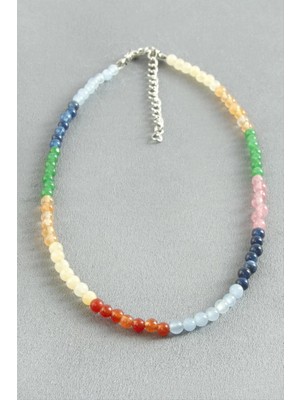 Hace Bazaar 4 mm Karışık Doğaltaşlı Kolye