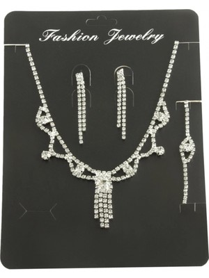 Hace Bazaar Kare Taşlı Set Kolye