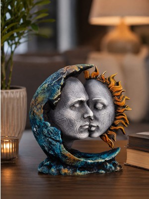 Gardenya Ay & Güneş Aşkı Çift Biblo ( Polyester  26 x 25 cm )