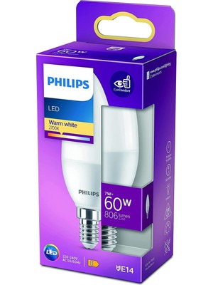 LED 60W B38 E14 Mum Tipi Sarı Işık Dim Edilmez Ampul Tekli Paket
