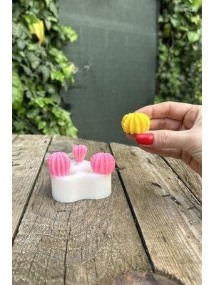 Ball Mini Üçlü Sukulent Mum Kalıbı (Silikon)