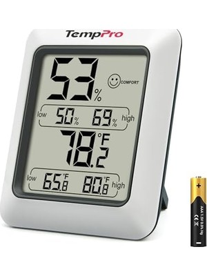 Thermopro TP50 Dijital Termo-Higrometre, Iç Mekan Termometresi, Higrometre, Sıcaklık ve Nem Ölçer, Oda Iklimi Kontrolü, Oda Havası Kontrolü, Klima Monitörü Için