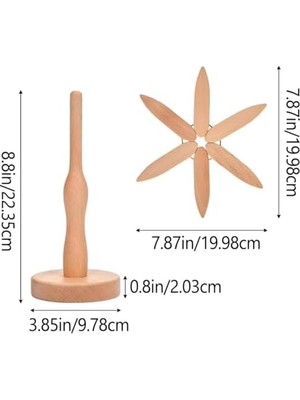Ahşap Noel Ağacı Figürü, Doğal Renk, Kayın Ağacı, 22.35 cm Yükseklik, Masa Üstü Dekoratif Süs