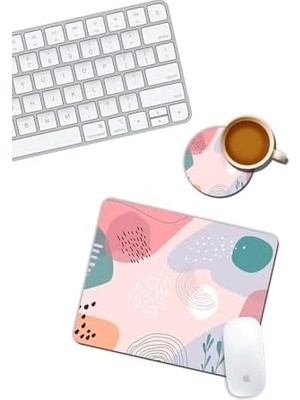 Desenli Mouse Pad ve Bardak Altlığı Set
