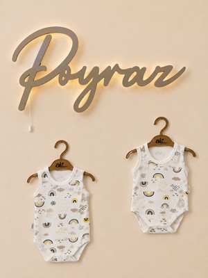 Poyraz Bebe Gökkuşağı Desenli Askılı Body
