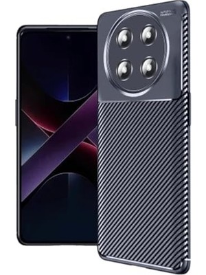 Honor Magic 7 Lite ile Uyumlu Silikon Kılıf Tpu Negro Silikon Ultra Slim Fit Kılıf Karbon Delux Kılıf (Lacivert)