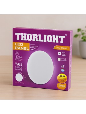 36W 22CM Beyaz LED Panel 6400K 2700LM Sıva Altı Ayarlı
