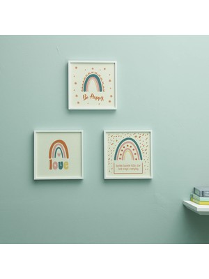 Hediyesepeti Bebek Odası Için Minimal Tasarımlı Çerçeve 3'lü 20X20 cm