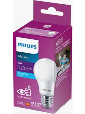 Philips Ledbulb 8-60W E27 6500K Beyaz Işık 720 Lümen