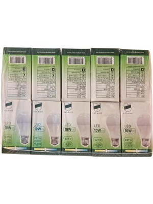 New Global 10'lu Uzlight 10W A60 E27 4000K Gün Işığı LED Ampul
