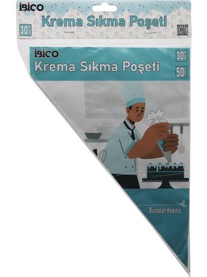 Naylon 30CM 50PCS Krema Sıkma Poşeti Torbası