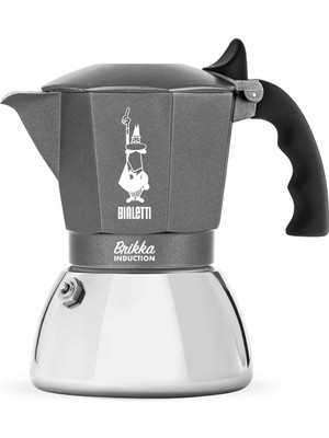 Bialetti - Brikka Indüksiyon: 4 Cups Ocak Üstü Bol Köpüklü Espresso Pişirici - 170ML - Alt Hazne: Dı