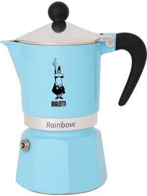 Bialetti 5041 Rainbow Espresso Pişirici, Alüminyum, Açık Mavi, 1 Fincan