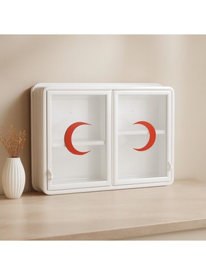 Çelik Aynalı Ecza Dolabı 2 Kapaklı (Cam)