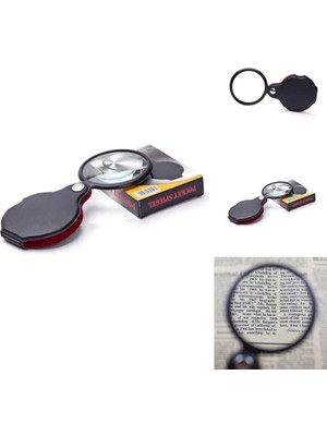 5x 60MM Cam Optik Lens,katlabilir,deri Kaplamalı Cep BÜYÜTEÇXX1051