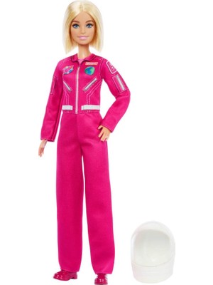 Barbie Çıkarılabilir Pembe Uzay Kıyafeti, Ayakkabıları ve Kask Aksesuarıyla Barbie Kariyer Bebekleri