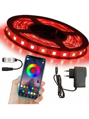 Aesco 3 Metre Rgb Şerit LED Seti, Bluetooth ile Uygulama Kontrollü Aydınlatma