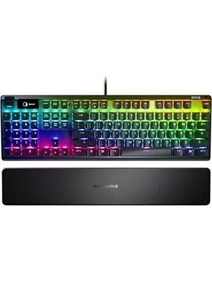 Aesco Steelseries Apex 7 Mekanik Gaming Klavye, OLED Akıllı Ekran, USB Doğrudan Bağlantı & Medya Kontrolleri, Kırmızı Düğmeler, Türkçe Qwerty