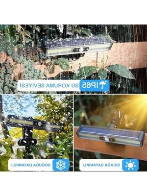 Aesco Hareket Sensörlü Mandallı LED Aydınlatma, Güneş Enerjili