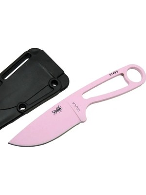 Izula Esee 51455PNK Pembe Kamp Bıçağı 16 cm - Komple Metal, Plastik Kılıflı