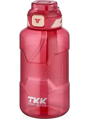 New Global Tkk 1500ML Pipetli/pipetsiz Kullanıma Uygun Taşıma Askılı Sports Su Matarası (Pembe)