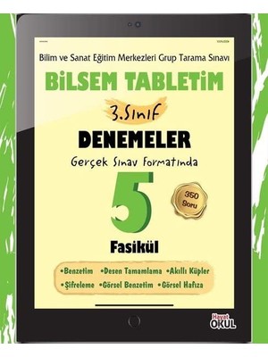 Hayat Okul Yayınları Bilsem Tabletim 3. Sınıf Denemeler 5 Fasikül (Kapak Değişebilir)