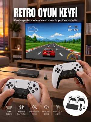 Aesco Taşınabilir Retro Oyun Çubuğu Kablosuz Oyun Kolu Seti Yeni Nesil