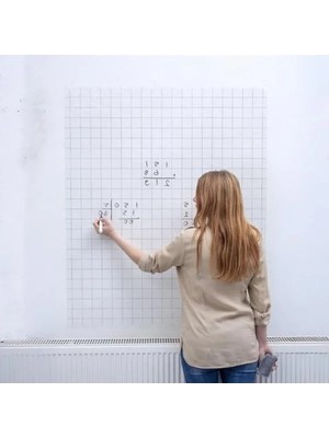 Aesco Kareli Statik Akıllı Kağıt Tahta – 100X120 Cm, Silgili Kalem Hediyeli