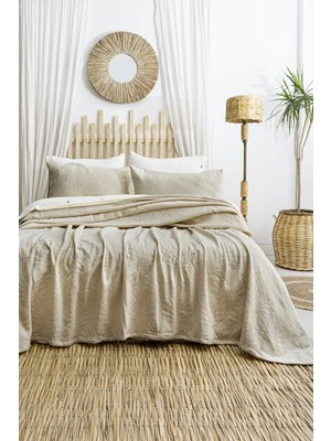 Melonika Şaheser Home Collection Yatak Örtüsü Çift Kişilik Silvia Bej