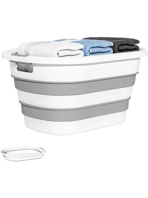 Aesco 25 Litre Katlanabilir Silikon Çamaşır Sepeti, Ergonomik ve Taşınabilir Tasarım