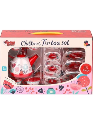 Aesco 998A-998B Çiçek Desenli Metal Çay Seti 15 Parça