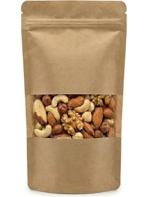 Aesco Kraft Doypack Kilitli Poşet, 11X18,5 cm Boyutunda, 50 Adet Küçük Torba