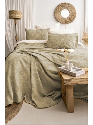 Melonika Şaheser Home Collection Yatak Örtüsü Çift Kişilik It Haki