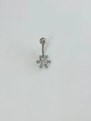Trend Kapında Kar Tanesi Detaylı Göbek Piercing