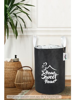 Palm Design Katlanabilir Kulplu Çamaşır Organizeri 50x33 cm Düz Renkli Antibakteriyel Kullanım