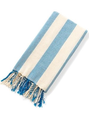 Mulberry Striped Peştemal Banyo Havlusu Plaj Havlusu Mavi