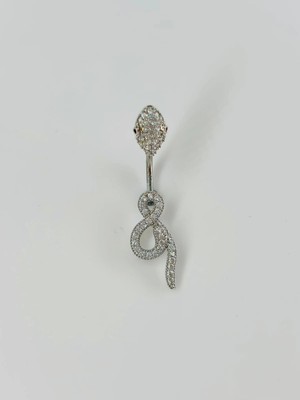 Trend Kapında Yılan Detaylı Göbek Piercing