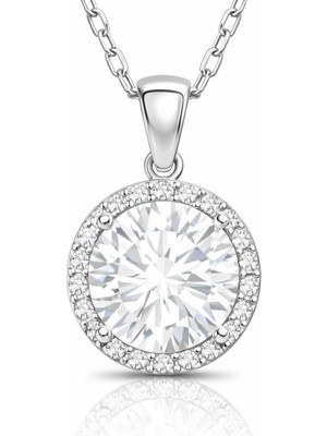 Tienda Elegante Gümüş Yuvarlak Montür Kadın Kolye