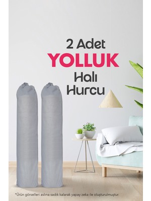 Palm Design 2 Adet Halı Hurcu, Halı Saklama Kılıfı, Halı Organizeri