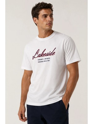 Me Selection Lakeside Tasarım %100 Pamuk Unisex Basic Tişört
