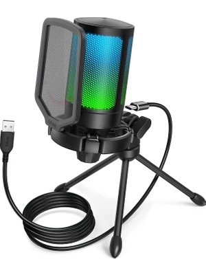 Fifine Fıfıne Pc Oyun Mikrofonu, USB Mikrofon, Yayın Podcast Stüdyosu Için, Mikrofon Standı ve Sessize Alma