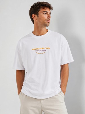 Me Selection Malibu Surf Club Tasarım %100 Pamuk Unisex Basic Tişört