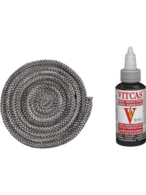 Somineco Vıtcas Ithal Yanmaz Soba Şömine Fitili 10 mm x 2.5m Yapıştırıcı 30 ml