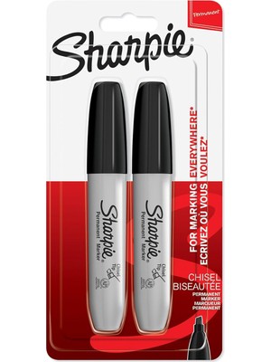 Sharpie Kalıcı Marker Chisel Kesik Uç Siyah 2'li Bls