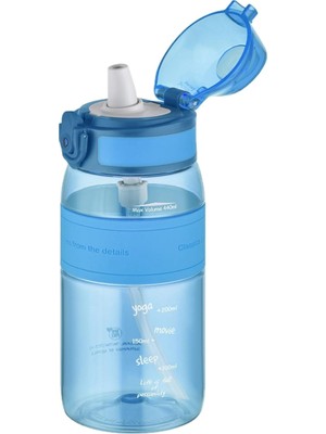 Uzspace Fiftyfifty Pipetliısırılamaz 440 ml Silikon Gönande Su Matarası Açık Mavi, Açık Mavi