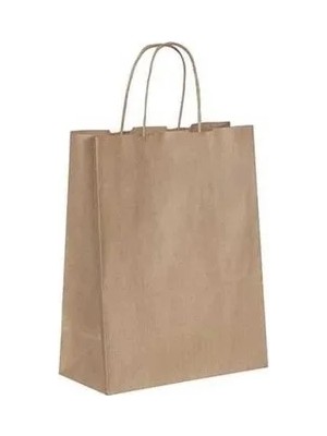 Aesco Kraft Kağıt Çanta, 19X8X24 cm Boyutunda, 25 Adet Paket