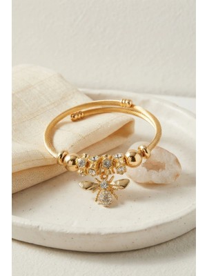 AyrStore Arı Model Gold Renk Charm Bileklik